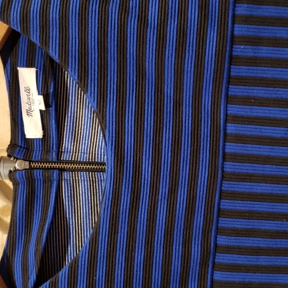 Madewell Gallerist Blue Black Striped Top Size XS - Picture 3 of 4